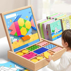 MagniPlay Magnetisches Lernspiel – Holzblöcke, Formen & Farben