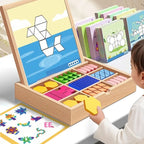 MagniPlay Magnetisches Lernspiel – Holzblöcke, Formen & Farben