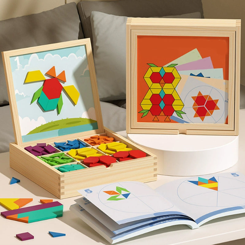 MagniPlay Magnetisches Lernspiel – Holzblöcke, Formen & Farben