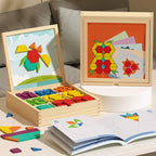 MagniPlay Magnetisches Lernspiel – Holzblöcke, Formen & Farben