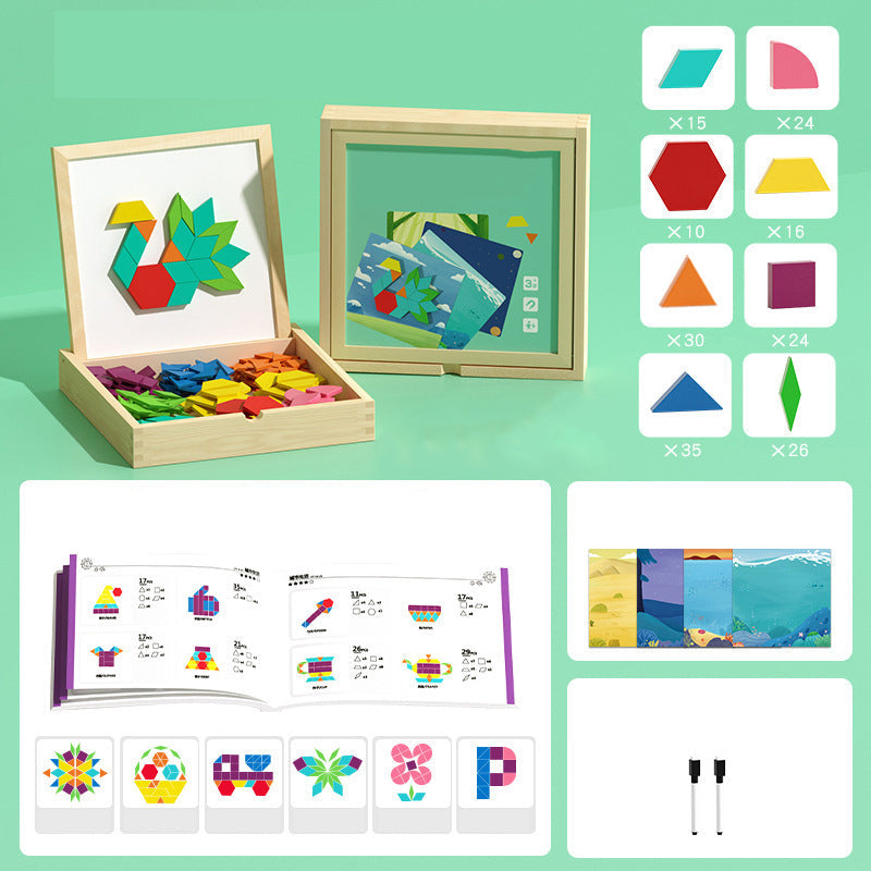 MagniPlay Magnetisches Lernspiel – Holzblöcke, Formen & Farben