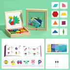 MagniPlay Magnetisches Lernspiel – Holzblöcke, Formen & Farben