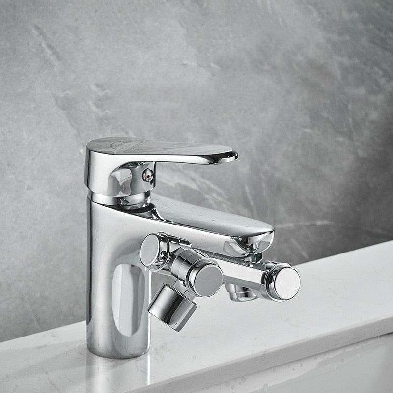 Drehbare Wasserhahnverlängerung | 1080° Drehung & Zwei Wasserstrahlarten | Kupfer- & ABS-Aufsatz für Küche & Badezimmer | Schmid