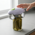 Automatischer Glas- & Dosenöffner | Ein-Knopf-Bedienung & ABS-Kunststoffgehäuse | Kompaktes Küchenwerkzeug für Deckel & Verschlüsse | Schmid