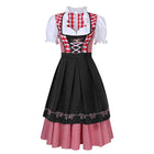 Damen Dirndl-Set aus Mischgewebe | Reguläre Passform & Karierte Träger | Schürzen-Outfit mit Schnüroberteil für Oktoberfest & Partys | Schmid