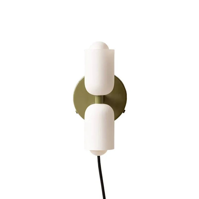 Afli Wandleuchte – Metall und Glas, farbiger Lampenschirm, LED-kompatibel