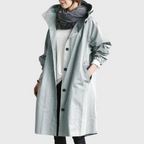 Damen Trenchcoat aus Baumwolle und Polyester | Oversize Langarm Mantel mit Seitentaschen | Alltag und Freizeit | Schmid