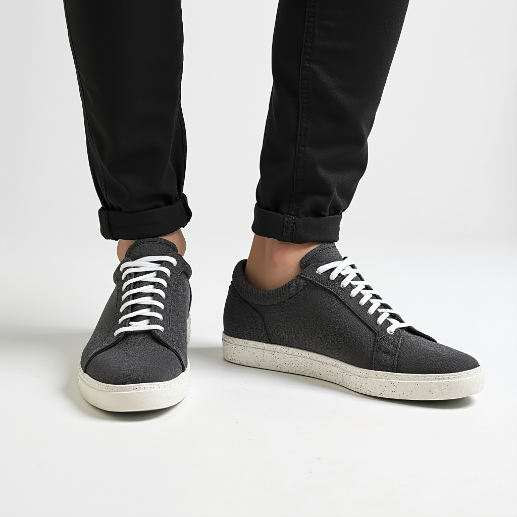 Minimalistische | Herren Low‑Top Textil‑Sneaker mit flexibler Gummisohle
