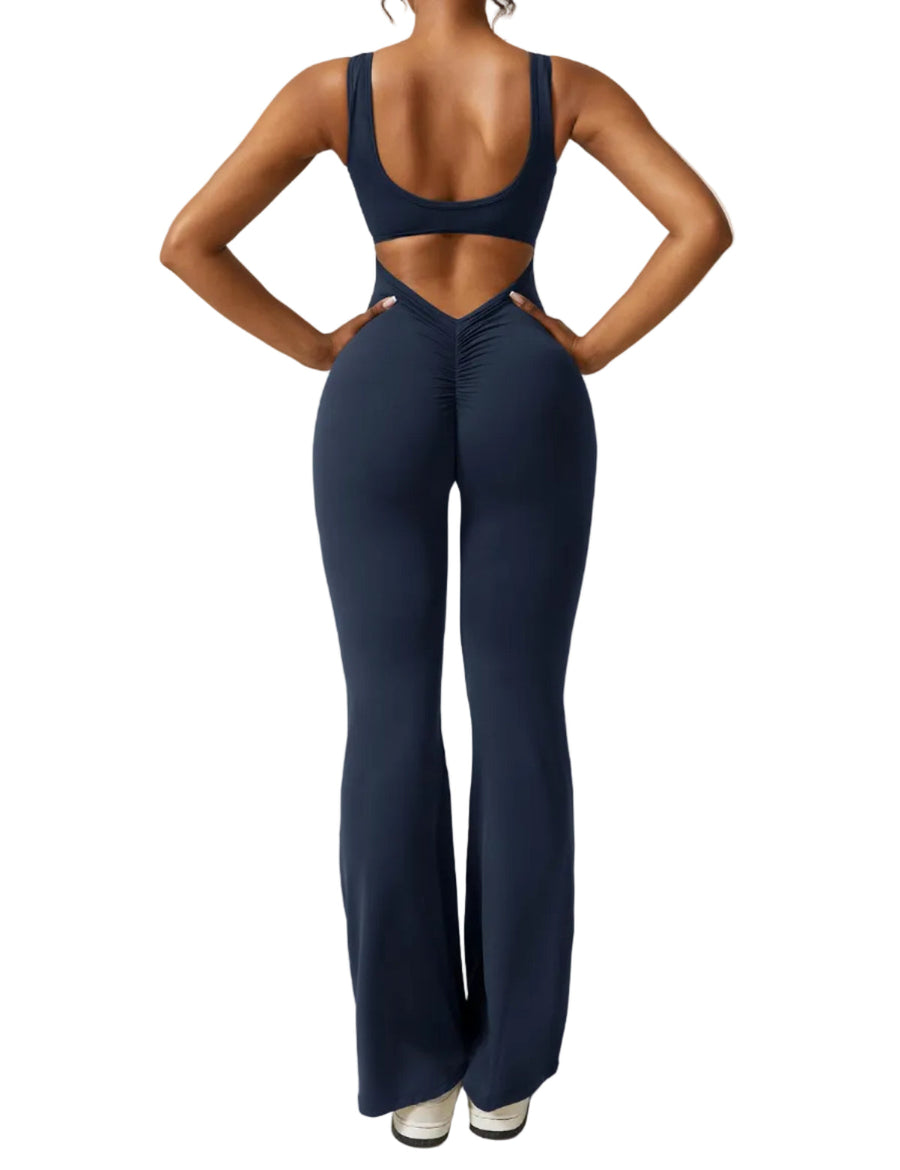 Liv - Jumpsuit Rückenfreier Damen Jumpsuit mit Ausgestellten Hosen